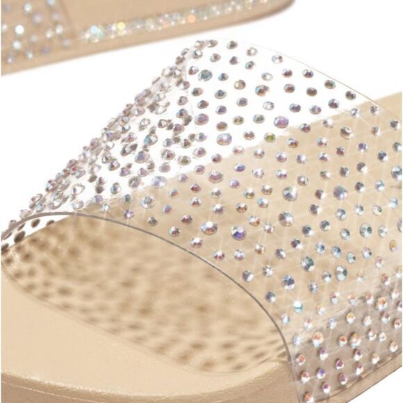 GLITZ & GLAM TRANSPARENT SLIDE NUDE - Picture 3 of 4